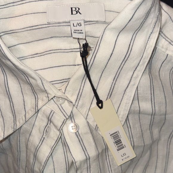 Banana Republic Striped Linen Button Up Shirt - Picture 6 of 9